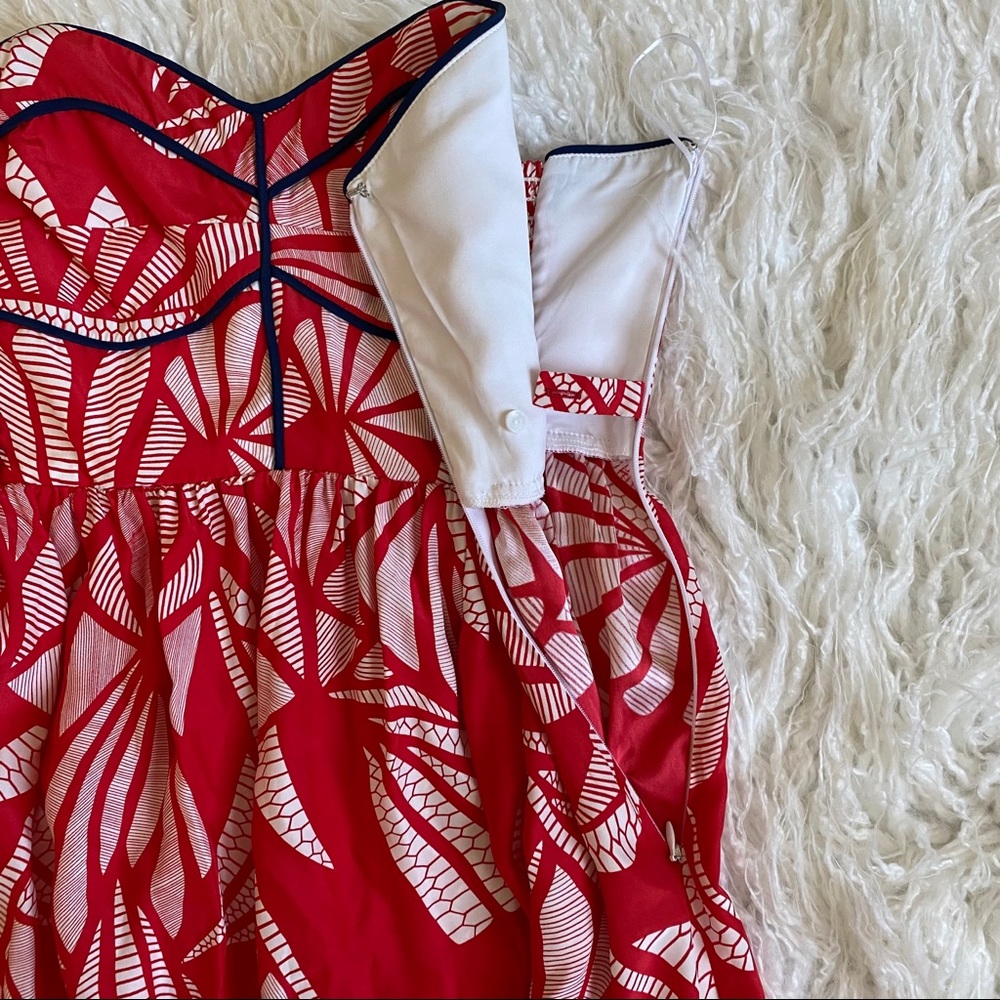 Alice & Trixie Veronique Red Strapless Silk Dress - Picture 7 of 16